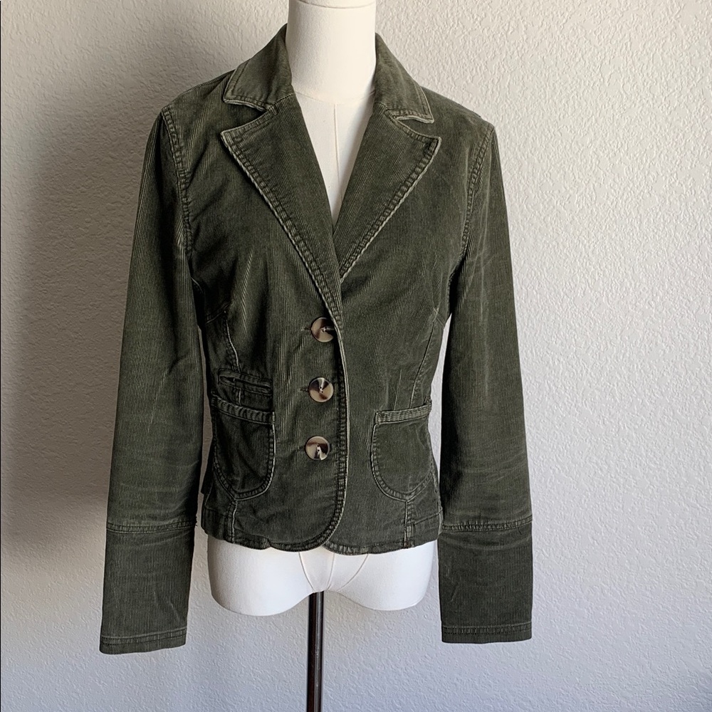Olive Green Corduroy Women's Caslon Jacket Blazer size S